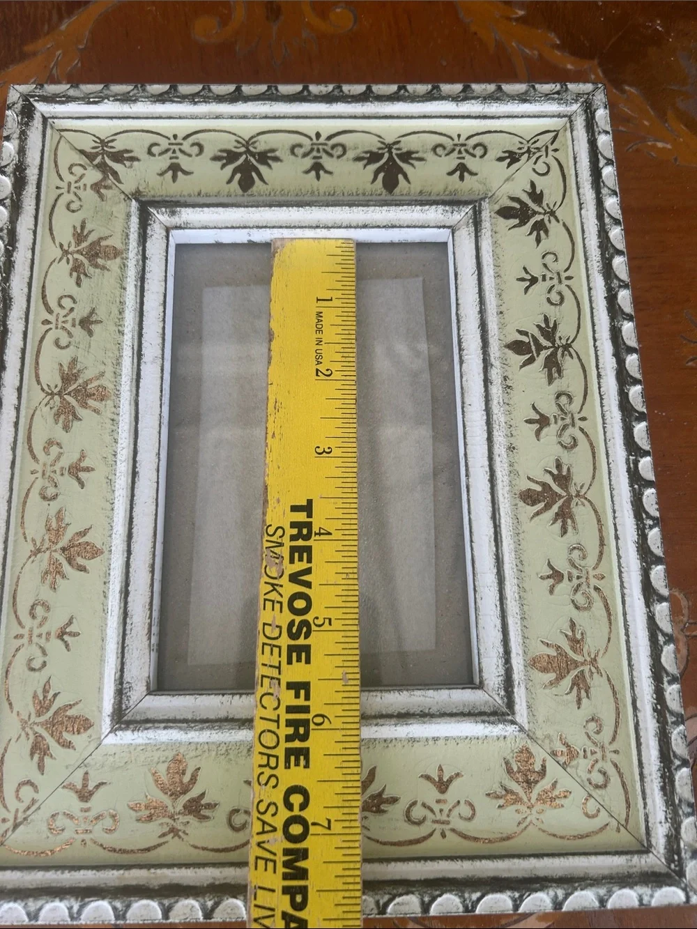 Picture Frame in Sage Green with Gold Leaf Accents